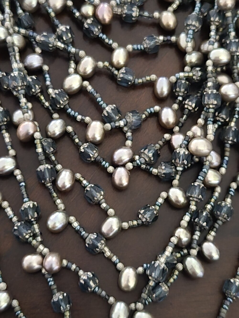 Artisan Multi Strand Freshwater Pearl Statement Necklace Boho Estate Art - Picture 14 of 16